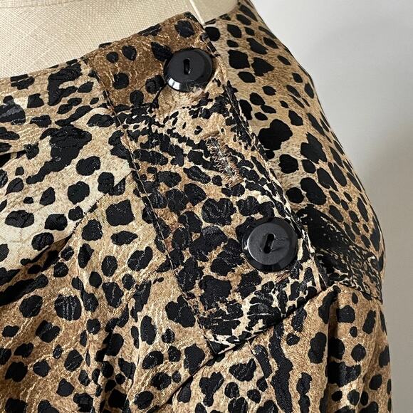 Vintage Leopard Print Blouse Animal Pattern Top Chic Street Style M/L - Picture 7 of 11